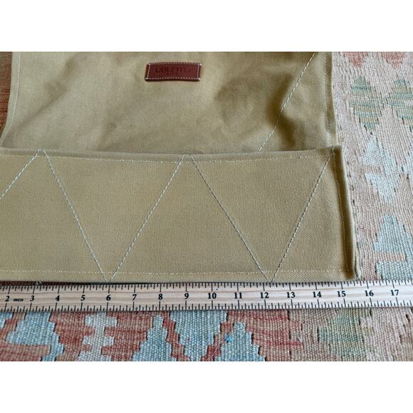 Ubuntu Life Khaki Canvas Tote Bag w Leather and Bead Trim Laptop Sleeve African - Picture 8 of 10